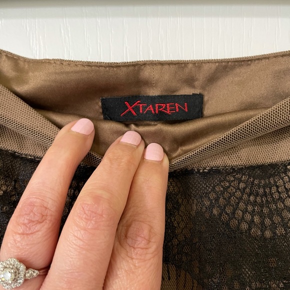 Xtaren Tulle and Lace Mini Skirt Size M Brown - Picture 4 of 4